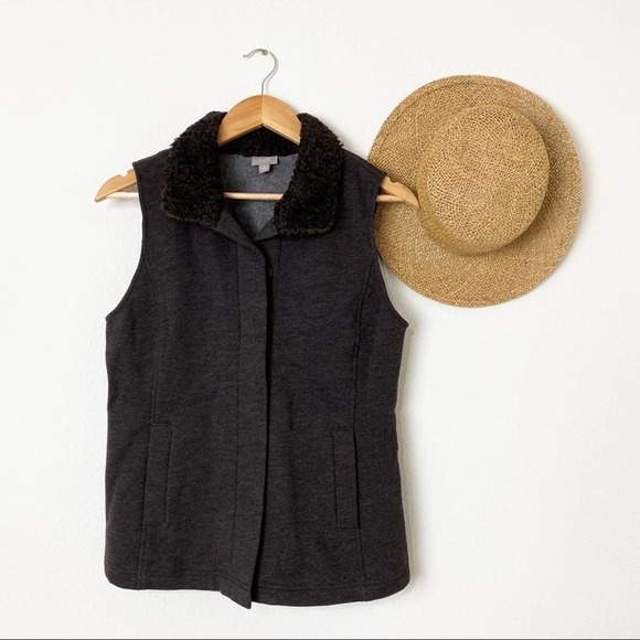 J. Jill Brown Faux Fur Sweater Vest S Small - Picture 10 of 13